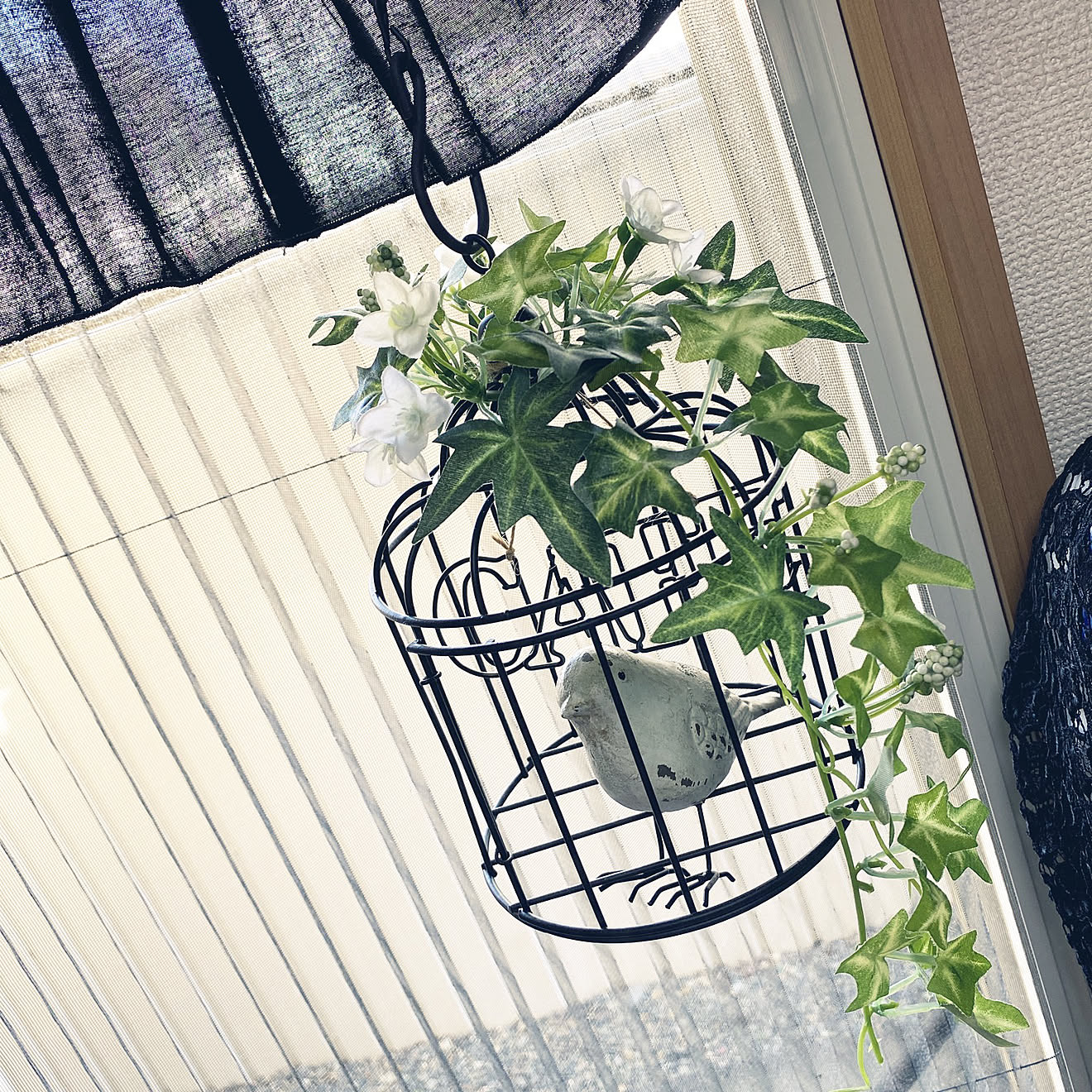 鳥 籠＊*゜/モノトーン ︎/フェイクグリーン/DAISO♥/シャビー ︎゜&hellip;などのインテリア実例 20210731 1123