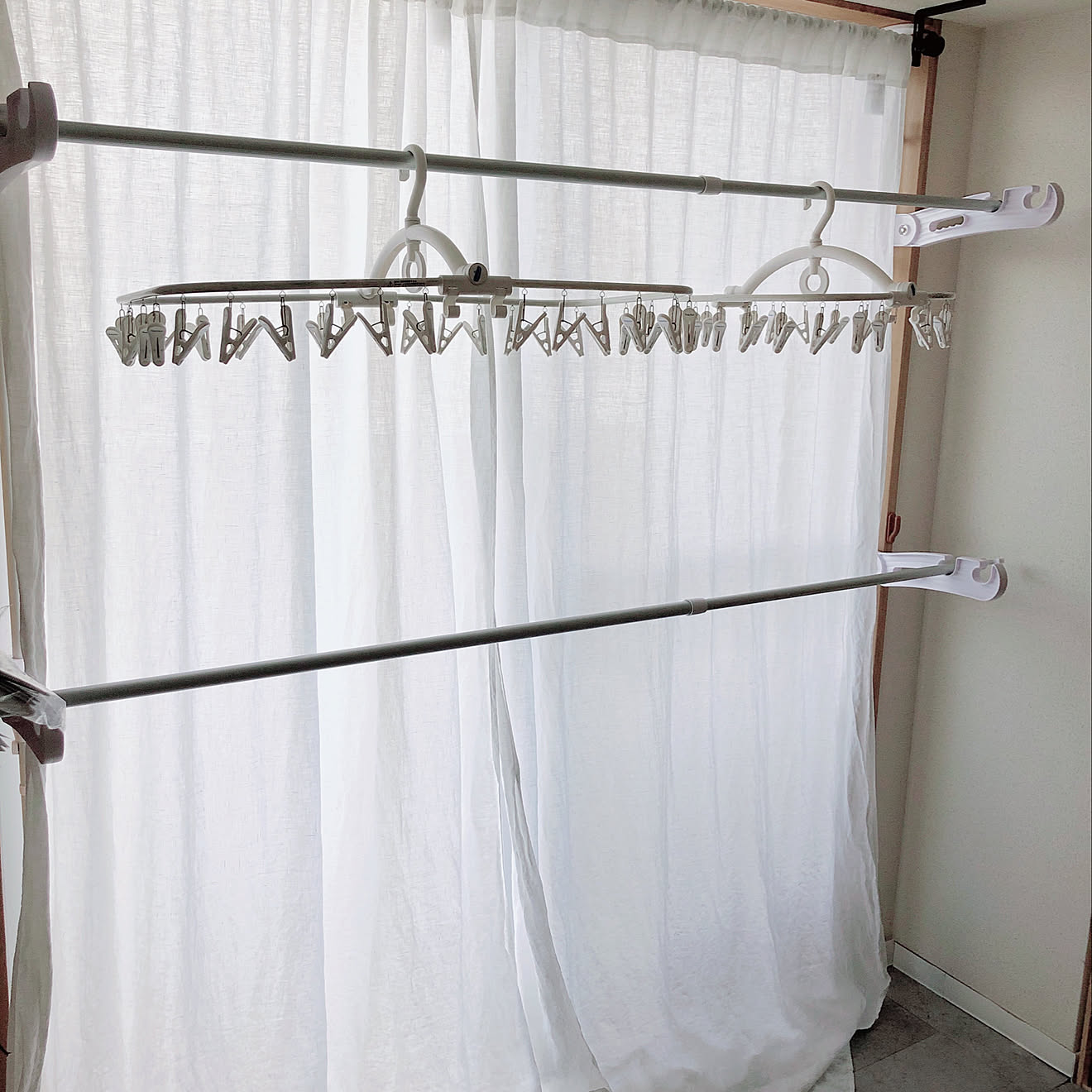 フレディレック洗濯バサミ/フレディレック/窓枠/物干し竿/部屋干し派...などのインテリア実例 20200301 114340 ｜ RoomClip（ルームクリップ）