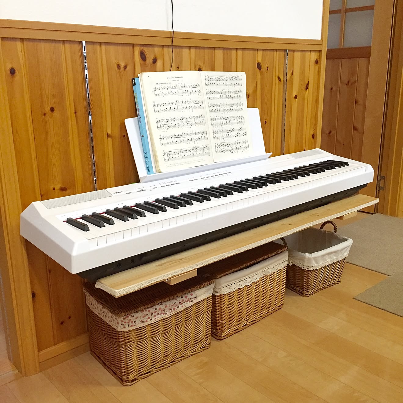 棚/可動式棚DIY/ヤマハ電子ピアノ/電子ピアノ/こども...などのインテリア実例 20160705 162603