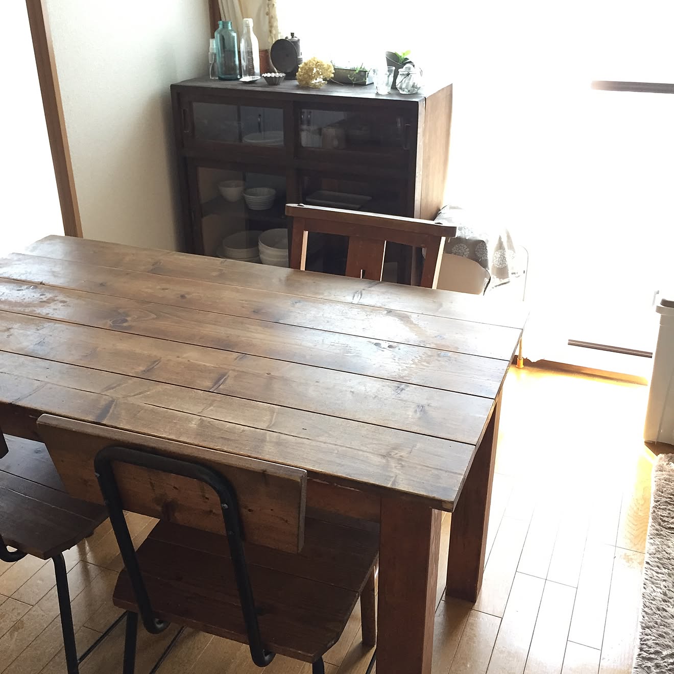 机/古い食器棚/ダイニングテーブル/RC富山支部/ナチュラルな暮らし&hellip;などのインテリア実例 20160925 101942