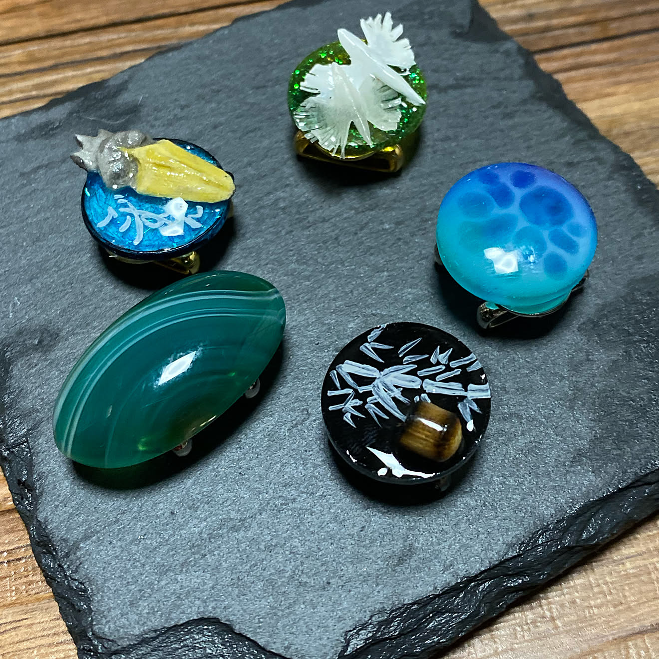 ハンドメイド/帯留め/UVレジン/いつもイイね！ありがとうございます♪/机のインテリア実例 20210626 221520