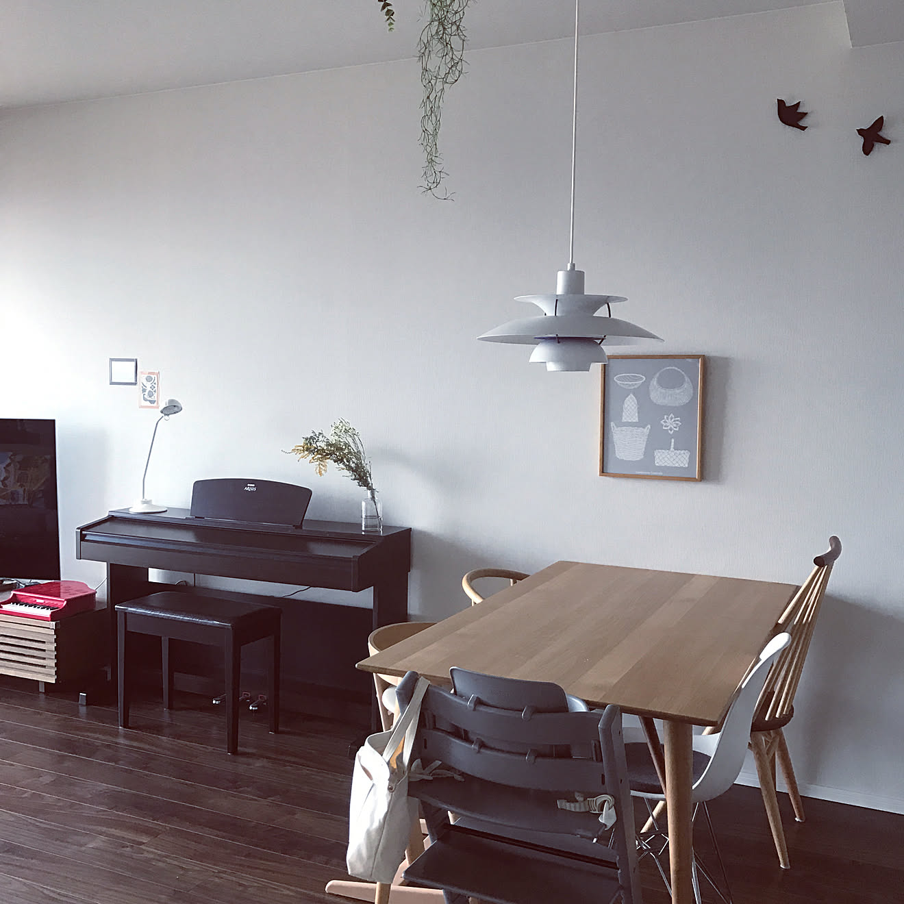部屋全体/ウォールバード/日進木工/ダイニングテーブル/北欧暮らしの道具店&hellip;などのインテリア実例 20180326 0941