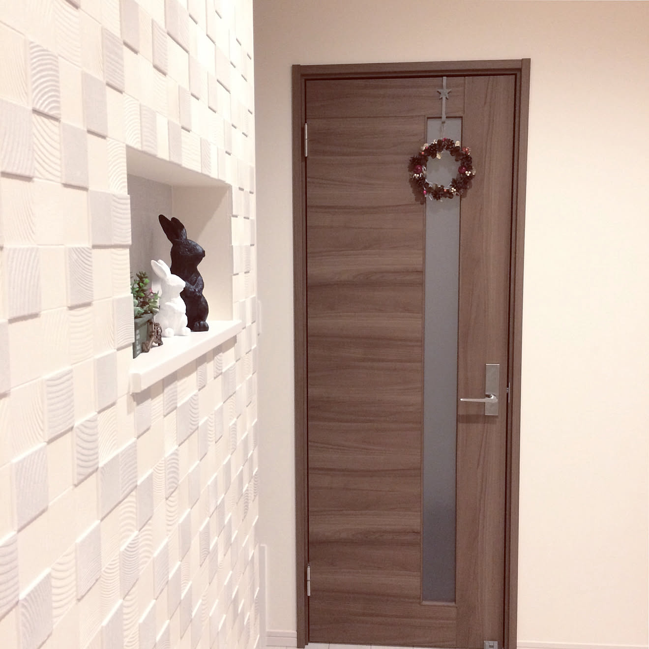玄関/入り口/ドアフック/物作り好き/ハンドメイド/クリスマスリース&hellip;などのインテリア実例 20171117 011732