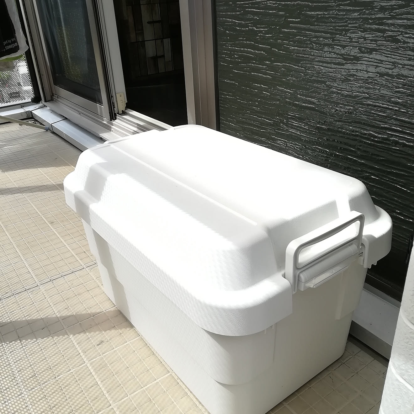 玄関/入り口/無印良品/コンテナボックス/外壁塗装/モスグリーンの壁のインテリア実例 20190925 200645