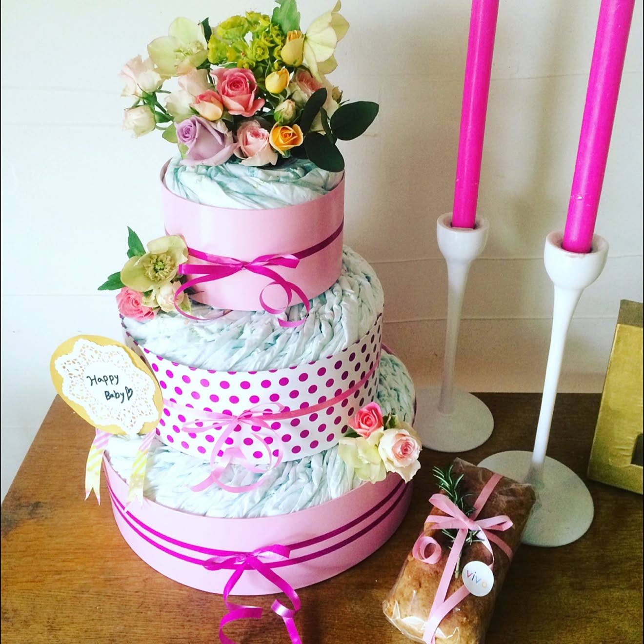 棚/プレゼント/おむつケーキ/ダイパーケーキ/出産祝い...などのインテリア実例 20160324 195217