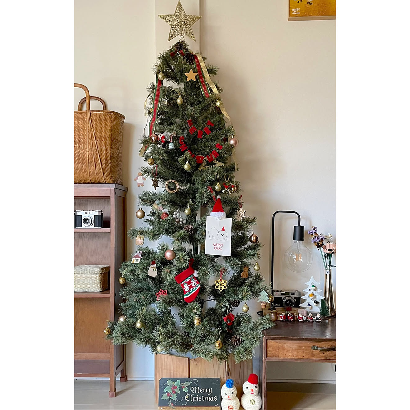 ハーフツリー/Studio Clip/足元隠しはDIY/クリスマスツリー/9坪...などのインテリア実例 20221116 2323