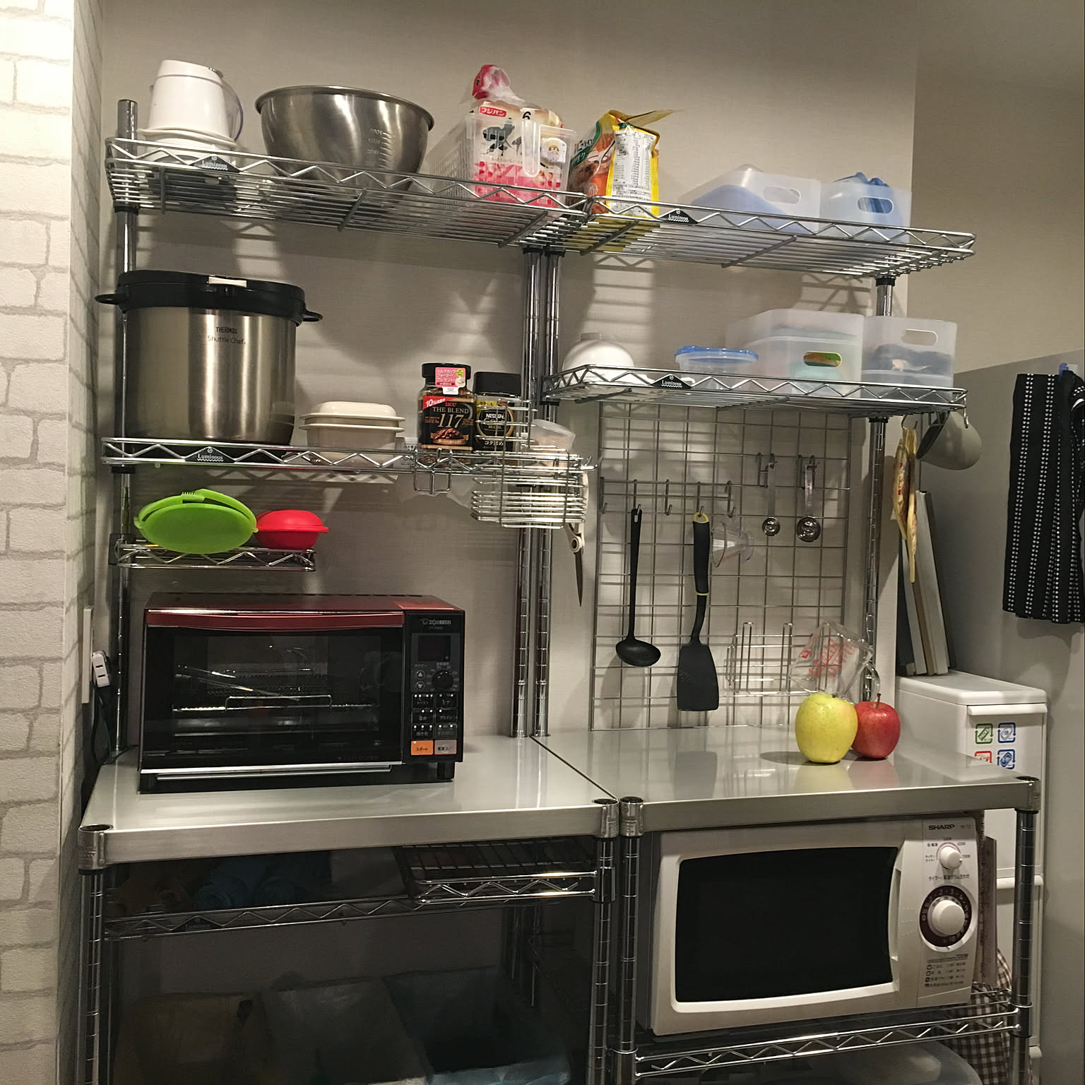 Kitchen/メタルラック/DIY/ダイソー/機能美/キッチン収納...などのインテリア実例 20180425 195956