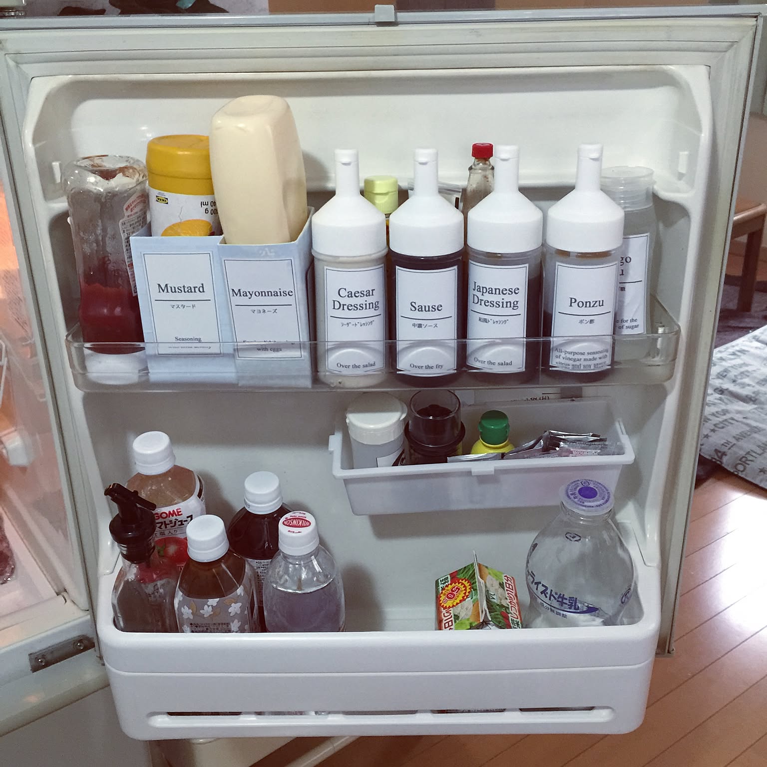Kitchen/冷蔵庫/冷蔵庫の中/100均/調味料/セリア...などのインテリア実例 20161022 150717 RoomClip (ルームクリップ)