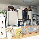 キッチン　棚収納の写真