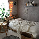 寝室モノトーンブラウンの写真