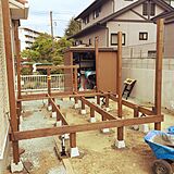 ウッドデッキ小屋の写真