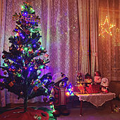 コストコクリスマスオブジェ/クリスマスイルミネーション/クリスマスツリー/北海道/リビングのインテリア実例 - 2022-12-05 22:17:28