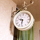 壁/天井/レトロ/両面時計/壁掛け時計/緑色の紐のれん...などのインテリア実例 - 2022-01-20 21:56:25