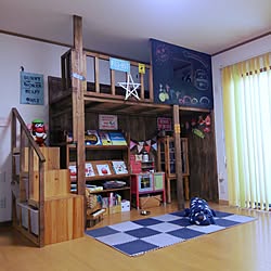 部屋全体/キッズスペース/パパが作りました/DIY/手作り...などのインテリア実例 - 2017-05-23 07:33:43