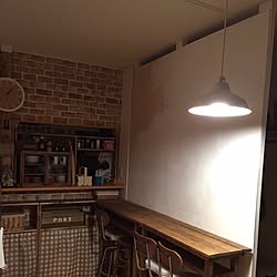 壁/天井/賃貸アパート２LDK/間仕切りDIY/壁を作る(o^^o)/カフェ風に憧れます♡...などのインテリア実例 - 2017-04-15 01:12:04