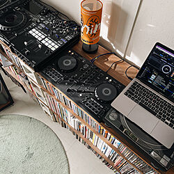DJブース/レコード棚/本棚DIY/pioneer DJ/リビングのインテリア実例 - 2023-01-10 22:09:18