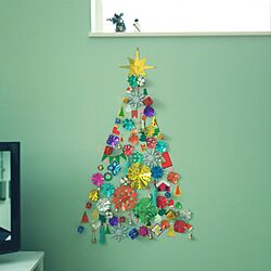 リビング/クリスマスツリー手作り/マスキングテープ　壁のインテリア実例 - 2016-11-24 14:20:55