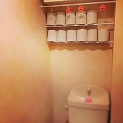 バス/トイレ/トイレットペーパー/トイレットペーパーの収納/100均/つっぱり棒...などのインテリア実例 - 2014-05-05 01:13:38