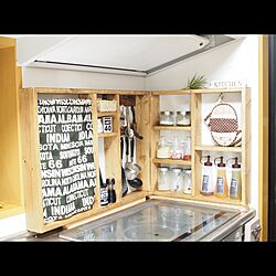 キッチン/コンロ周り/セリア/キッチン棚/DIY...などのインテリア実例 - 2016-06-29 13:52:28