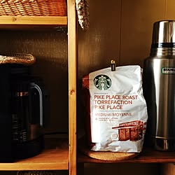 キッチン/小さなお家/男前/kitchinのDIYした小さな棚/STARBUCKS COFFEE...などのインテリア実例 - 2014-05-19 20:52:09