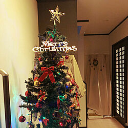 180cmツリー/クリスマスツリー/ニトリ/クリスマス/初心者...などのインテリア実例 - 2021-12-25 16:46:37