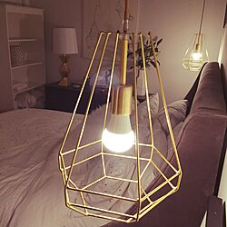 ベッド周り/pendant lamp/DIY/goldのインテリア実例 - 2015-05-07 12:57:12