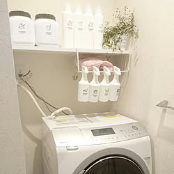 バス/トイレ/モノトーン/ドラム式洗濯機/観葉植物/洗剤ボトル...などのインテリア実例 - 2017-07-05 00:34:57