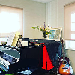 花のある暮らし/楽器のある部屋/グランドピアノがある部屋/リビングのインテリア実例 - 2023-05-10 08:08:15