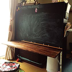 リビング/黒板/折りたたみテーブル/DIYのインテリア実例 - 2016-03-05 12:05:38