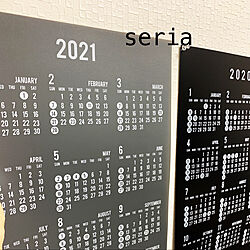 カレンダー/ダイソー/セリア/モノトーン/部屋全体のインテリア実例 - 2020-10-11 03:04:56
