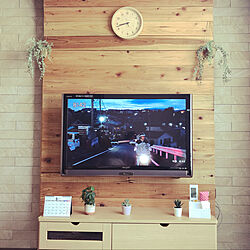壁掛けテレビ/DIY/ラブリコ ２×４/観葉植物/IKEA...などのインテリア実例 - 2020-05-23 08:45:00