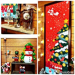 玄関/入り口/クリスマス/IKEA 雑貨/サリュ/手ぬぐい額...などのインテリア実例 - 2016-12-10 11:05:26