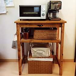 キッチン/デロンギコーヒーメーカー/手作り/キッチンワゴン/DIY...などのインテリア実例 - 2017-02-18 10:32:42