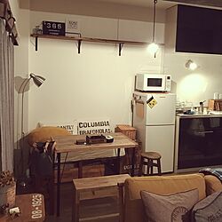 キッチン/アイアンブラケット/DIY/一人暮らし/handmade...などのインテリア実例 - 2017-04-08 19:48:26