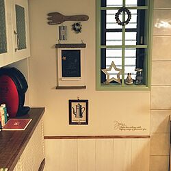 キッチン/板壁DIY/セリア/ランチョンマットのインテリア実例 - 2016-01-17 14:37:04