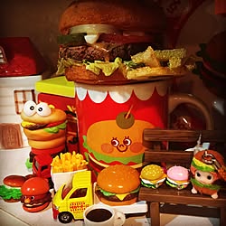 ハンバーガーブロック/モスバーガーマスコット/トミカ♡/ハンバーガー❤︎だいすき/swimmerアクセサリー...などのインテリア実例 - 2016-10-01 16:53:40