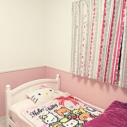 ベッド周り/ピンク×ホワイト/アクセントクロス/パリの子ども部屋/子供部屋...などのインテリア実例 - 2016-03-29 08:26:28