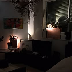 部屋全体/照明/一人暮らし/IKEA/ドライフラワーのインテリア実例 - 2017-03-24 02:14:31
