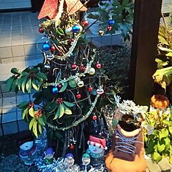 玄関/入り口/ハンドメイド/クリスマスツリー/クリスマス/手作りツリー...などのインテリア実例 - 2016-11-13 16:57:12