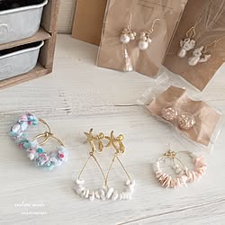 ノンホールピアス/フープピアス/イヤリング/makiちゃんのアクセサリー♡/RC九州支部...などのインテリア実例 - 2016-06-26 22:13:22