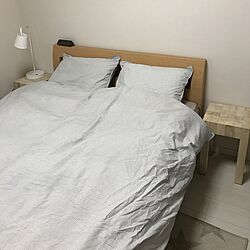 ベッド周り/寝室インテリア/ベッドルーム/ストライプ/ホワイト...などのインテリア実例 - 2017-07-05 23:02:16