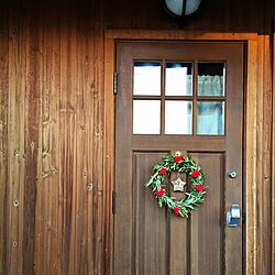 玄関/入り口/手作り/ハンドメイド/クリスマス/オリーブのリースのインテリア実例 - 2014-12-11 08:09:47