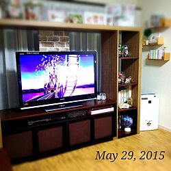 リビング/IKEA/テレビ台/レンガ風/セリア...などのインテリア実例 - 2015-05-29 22:08:17