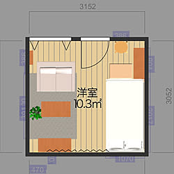 部屋全体/正方形/7.1帖/間取り/大学生...などのインテリア実例 - 2018-02-02 16:57:17