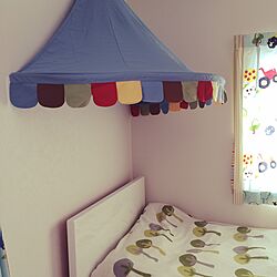 ベッド周り/IKEA/北欧ファブリックのカーテン/キッズルームのインテリア実例 - 2014-12-09 21:03:37