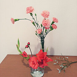 部屋全体/お気に入りのカラー/生花のある暮らし/お花のある暮らし/ガラスの花瓶...などのインテリア実例 - 2021-06-23 16:26:20