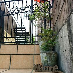 玄関/入り口/ニトリ/welcome/オブジェ/お庭...などのインテリア実例 - 2016-05-15 19:15:53