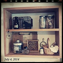 リビング/セリア/リメイク瓶/糸巻き/DIY棚...などのインテリア実例 - 2014-07-04 07:15:35