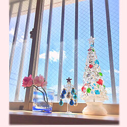 ベッド周り/出窓/ニトリのクリスマスアイテム/琉球ガラスのインテリア実例 - 2017-11-07 12:54:14