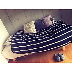 ベッド周り/コンクリート/一人暮らし/IKEAのインテリア実例 - 2015-05-09 22:16:28